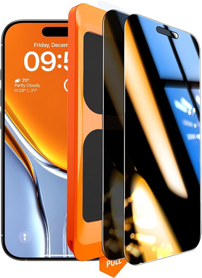 TOCOL for iPhone Air Privacy Screen Protector 6.6 inch 9H Hardness Military Grade Shatterproof HD Tempered Glass for Full Coverage Easy Installation 2 Pack