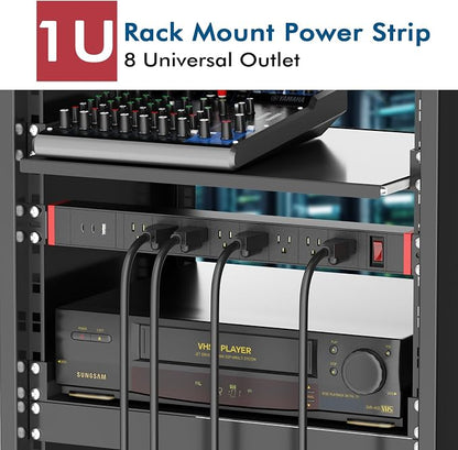 360° Rotating Mountable Power Strip with USB Ports, 8 Outlet Surge Protector Power Strips Wall Mount, Metal Heavy Duty Versatile Outlet with 6FT Power Cord,For Home Office Industrial Garage Commercial