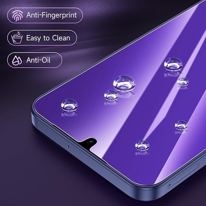 2 Pack for Samsung Galaxy A16 / A17 5G Privacy Screen Protector Tempered Glass, Purple Gradient, Anti-Spy Anti-Blue Light Anti-Scratch No Bubble Case Friendly Easy Installation