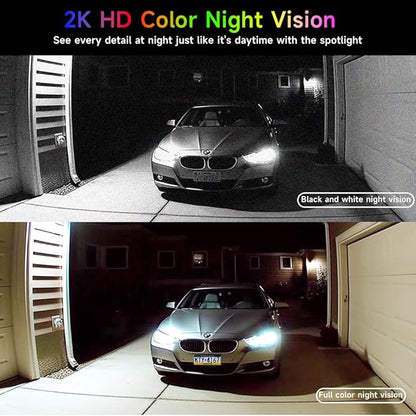 4Pack Security Cameras Wireless Outdoor 2.4G&5G WIFI, 2K Battery Powered Indoor Camera for Home Security with Spotlight & Siren Alarm, 2-Way Audio, Color Night Vision, AI Detection,Works w/Alexa