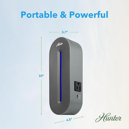 Hunter Plug-in UV Air Sanitizer, White – Whisper Quiet UV-C Air Sanitizer, Matches A Variety of Room Decors and Styles