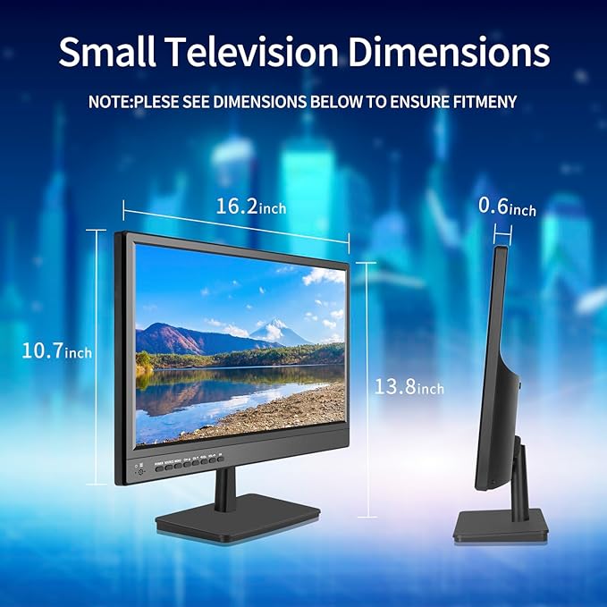 Jexiop 17inch Security Monitor,Supports Wall-Mounted-USB/Full Format Video Playback,CCTV Monitor with AV/HDMI Input/VGA/Headphone Output,Built-in Speaker, Remote Contro