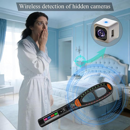 Hidden Camera Detector – Electronic Bug & GPS Tracker Finder, RF Signal Scanner, Portable Rechargeable Surveillance Detector for Home, Hotel, Car & Travel Security