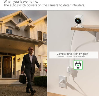 Automatic Privacy Switch for Wyze Camera Wyze cam v4 v3 og Indoor Security Camera, USB On Off, Auto Off at Home/On Away, No Need Manual Switching (White)
