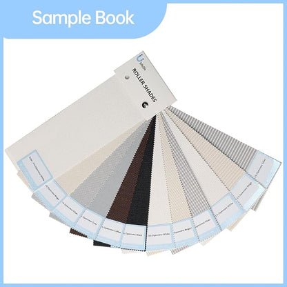 Solar Shades Fabric Sample, Light Filtering Shades Sample booklets for Indoor Windows Treatment, Roller Shades Sample（1-5% Openness Mixed）