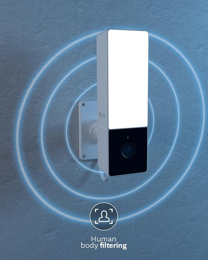 NEXXT Smart Wi-Fi Mini 1000 Lumen Floodlight Camera - 2K HD Video, Motion Detection, Instant Alerts, 90dB Alarm, 24/7 Recording, IP65 Weatherproof for Outdoor Security
