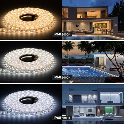 BTF-LIGHTING RGB+Cool White SK6812 LED Strip 16.4FT 300LED DC12V IP68 | Waterproof RGBW Individually Addressable UL Listed 4 Colors in 1 Light (Similar WS2812B) White PCB(No Adapter or Controller)