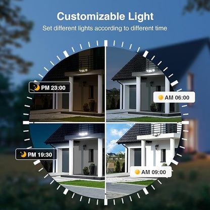 Onforu 100W Smart Flood Lights Outdoor, 3 Adjustable Heads, 9000LM Dimmable Hardwired Security Light, WiFi Alexa Control Floodlight, 2700K-6500K Tunable