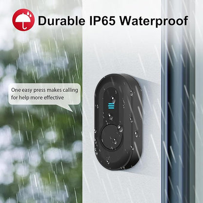 CallToU Caregiver Pager Wireless Call Button System Call Bell Alert Button Wireless Calling System for Elderly at Home/Deaf Eldrely/Clinic/Medical Institution/Nursing Home (CC22WH 8-1)