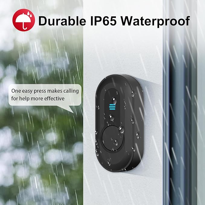 CallToU Caregiver Pager Wireless Call Button System Call Bell Alert Button Wireless Calling System for Elderly at Home/Deaf Eldrely/Clinic/Medical Institution/Nursing Home (CC22WH 4-1)