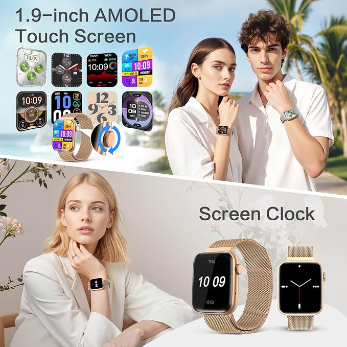 EarlySincere Smart Watch for Women 1.9" AMOLED AOD, DA GPT, AI Watch Face