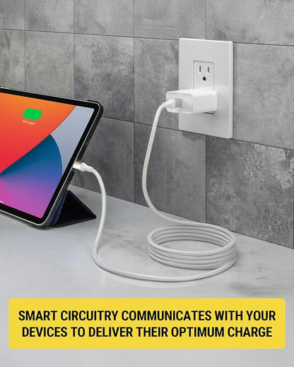 Scosche SHPDC20 PowerVolt 20W Power Delivery USB-C Home Wall Charger Block, Fast Charging Adapter Plug Compatible with Apple iPhone 16/15/14/13/12 Series, iPad and Type-C Android Cell Phone, White