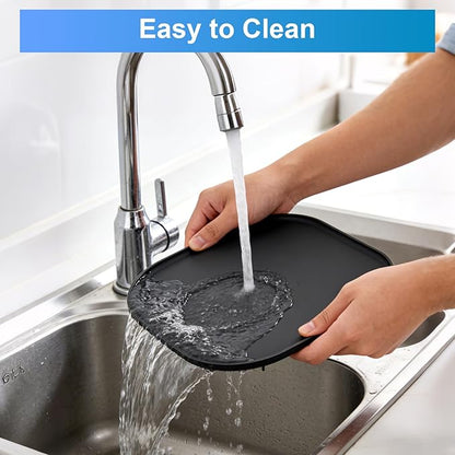 Silicone Humidifiers Drip Tray for LEVOIT, Dreo, ASAKUKI, Homvana Humidifiers, 10''x10'' Non-Slip & Leak-Proof Silicone Mat, Prevent Water Leakage and Protect Floor Surface (Black)
