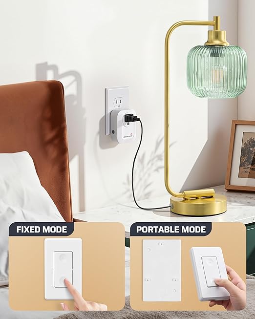 DEWENWILS Remote Control Outlet, Wireless Light Switch for Lamps, Fans, Household Appliances, Up to 100FT Range, Programmable Remote Outlet Switch, White
