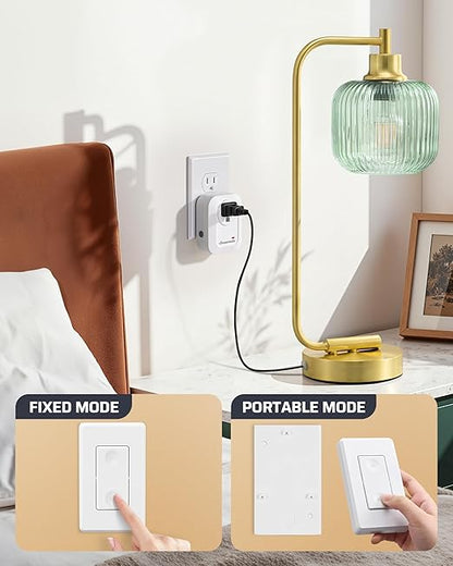 DEWENWILS Wireless Remote Wall Switch and Outlet, No Wiring, On Off Power Plug, Expandable Remote Control Outlet Light Switch, 100Ft RF Range