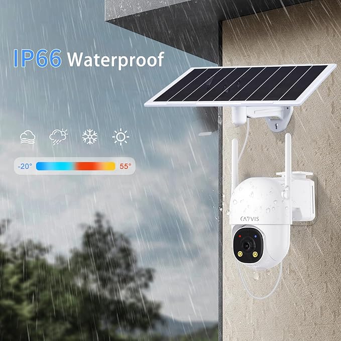 4G Cellular Solar Security Camera Wireless Outdoor,Solar Camera with SIM Card,Solar Powered Camera, 2K Color Night Vision, PTZ 355°/90, AI Motion Detection,AOV 24/7 Recording,IP66,No WiFi