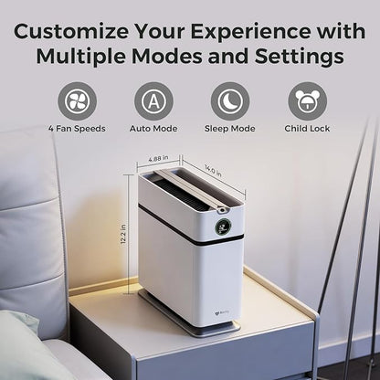 Airdog X1+ Air Purifier for Home,TPA Technology Up to 20X More Effective than HEPA,Portable Air Cleaner for RV with 3 Modes, App Control for Allergens, Pollutants, Smoke, Dust