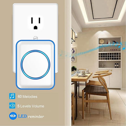 Caregiver Pager, FullHouse Wireless Call Button 1000+ Feet, SOS Alert Nurse Calling Elderly Fall Help System for Patient/Disabled Monitoring at Home, Waterproof (White, 2 Button + 2 Receiver)