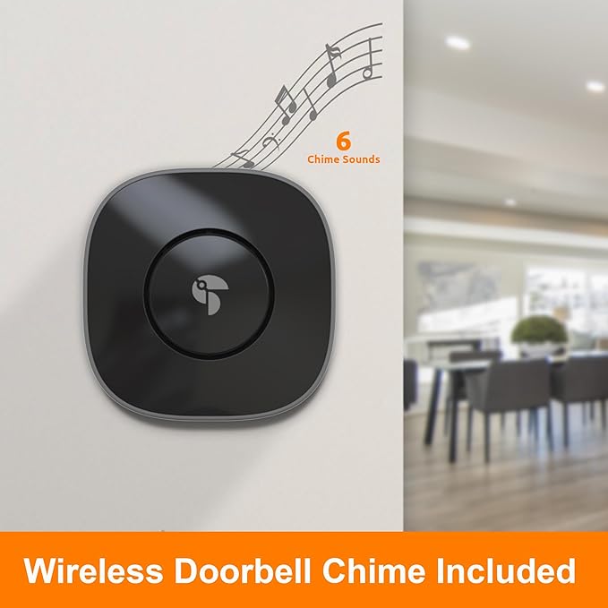 TOUCAN Wireless Video Doorbell Camera V3 with Chime – Battery Powered Smart Doorbell, HD Video, Motion Detection Alerts, 2-Way Talk, Night Vision, Wide Angle Security Camera, No Subscription Required