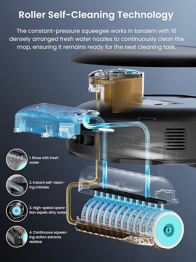 Lefant LiDAR Robot Vacuum and Mop, 18000Pa Suction, PSD 2.0 Obstacle Avoidance, All-in-One Robot Vacuum 120 Day Self-Emptying, Self Cleaning Roller Mop, Auto Drying, Supports 2.4G/5G WiFi, M5 Pro