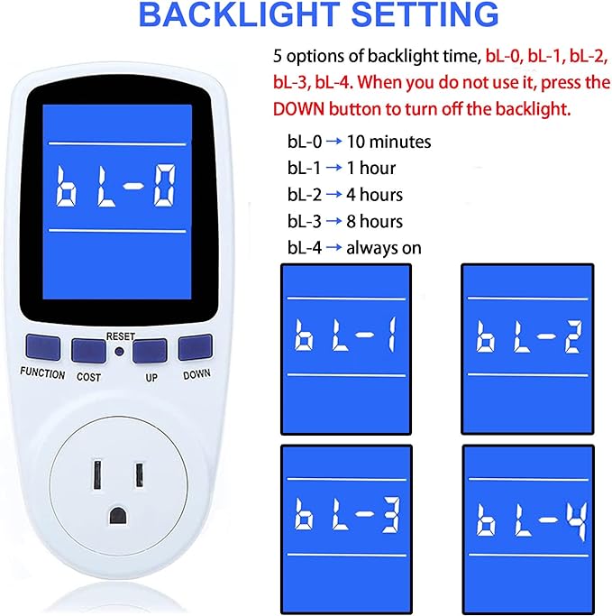 2 Pack Upgraded Watt Meter Power Meter Plug Home Electricity Usage Monitor, Electrical Usage Monitor Consumption, Energy Voltage Amps Kill Meter Tester with Backlight, 7 Modes Display