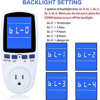 2 Pack Upgraded Watt Meter Power Meter Plug Home Electricity Usage Monitor, Electrical Usage Monitor Consumption, Energy Voltage Amps Kill Meter Tester with Backlight, 7 Modes Display