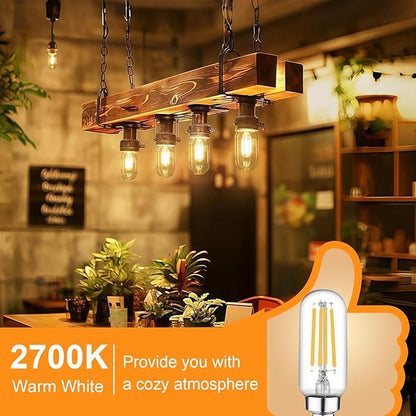 T6 E12 Candelabra Bulb LED, 6 Pack Dimmable Flicker-Free E12 LED Bulb 40w Equl 4W, 2700K Warm White Candelabra Light Bulbs T6/T25 Long Lasting E 12 Edison Light Bulbs for Chandeliers, Pendant