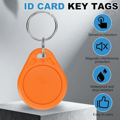 PATIKIL 10 Pcs 13.56MHz CUID Writable Rewritable Smart Key Fobs, Clone IC Key Fob Tags Blank Smart Card Key Classic 1K for Entry Access Control System, Deep Orange