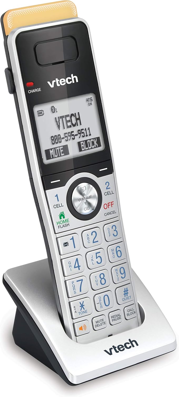VTech IS8101 Accessory Handset for IS8151 Phones with Super Long Range up to 2300 Feet DECT 6.0, Call Blocking, Connect to Cell, Headset jack, Belt-clip, Power backup, Intercom and Expandable to 12 HS