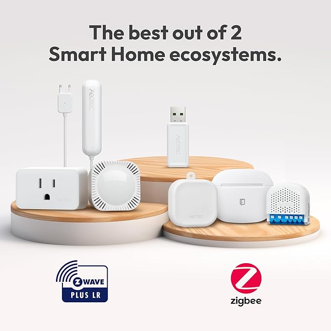Z-Stick 10 Pro - Zigbee 3.0 & Z-Wave 800 Series USB Adapter - Works with HomeAssistant - Zigbee2MQTT - Z-Wave Controller - Z-Wave Long Range - Up to 1 Mile Wireless Range - cloudfree
