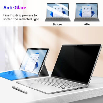Peslv Magnetic Privacy Screen for Surface Pro 11/10/9/8/X 13 Inch, Removable Anti Blue Light Glare Filter, Black Security Private Apy Block Protector