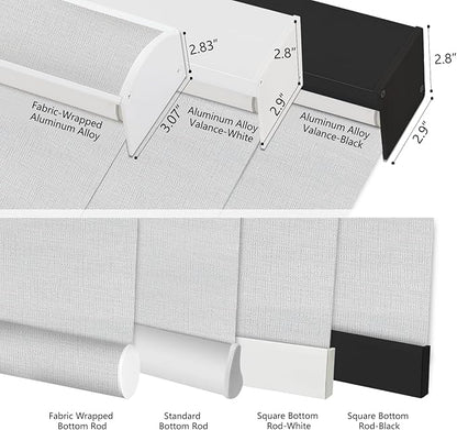 Aprilsmart Motorized Blinds with Remote,Compatible with Apple HomeKit Alexa Google Home- Voice and app Control,Motorized Roller Shades 100% Blackout Custom Size(Westray Blanc-04)