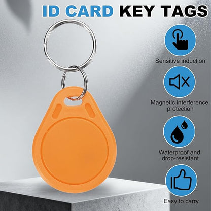 PATIKIL 10 Pcs 13.56MHz CUID Writable Rewritable Smart Key Fobs, Clone IC Key Fob Tags Blank Smart Card Key Classic 1K for Entry Access Control System, Orange