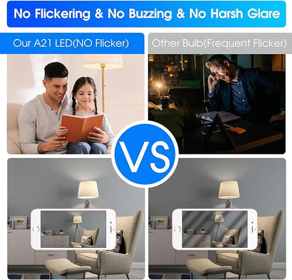 2 Pack 150 Watt Equivalent LED Bulb, Dimmable Super Bright Light Bulb 2600LM, Warm White 3000K, A21 LED Light Bulb, E26 Standard Base, UL Listed, Damp Rated, LED Bulb for Living Room Bedroom Home