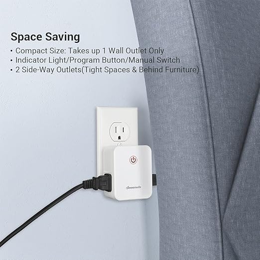 DEWENWILS Remote Control Outlet, Wireless Wall Light Switch with 2 Side Outlets, No Wiring Remote Outlet Switch for Lamps, Fans, Household Appliance, 100FT Range, ETL Listed(2 Switches and 1 Outlet)
