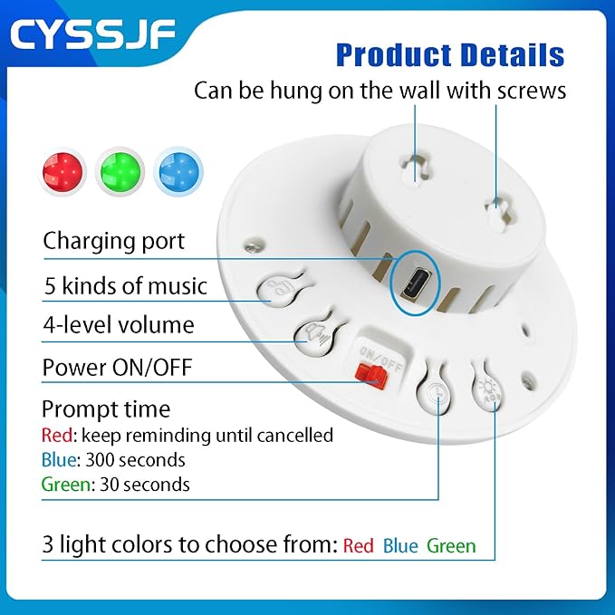 Wireless Caregiver Pager System - 2 Receivers with Strobe Light 3 Waterproof Transmitters (2 Lanyard/1 Watch SOS Button) Emergency Alert for Elderly Patients Home Care Hospitals No Monthly Fee