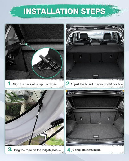 Powerty Cargo Cover for 2009-2016 2017 Volkswagen VW Tiguan Accessories Trunk Cover Trunk Shielding Shade Cargo Luggage Cover Black (Can Withstand The Load)