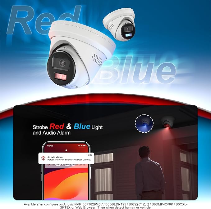 Anpviz 8MP 4K Turret Wired PoE IP Security Camera Metal Outdoor
