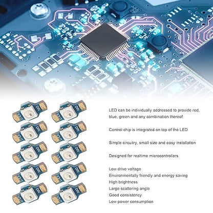 10Pcs LED Module, High Brightness Smart RGB LED, Energy Saving Lightweight Decorative Back Light, Individually Addressable LED Light Module 5V