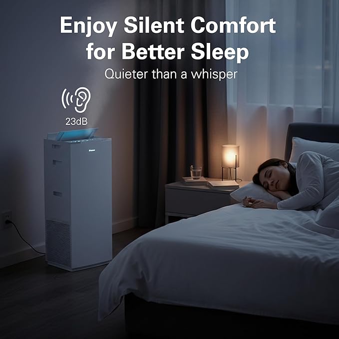 Daikin MCKB70YSAU Room Air Purifier for Home, HEPA, Activated Carbon, Pre-Filter and UVC LED Light, Zero Ozone Product, CARB Certified, 12.5 x 12.5 x 30 in