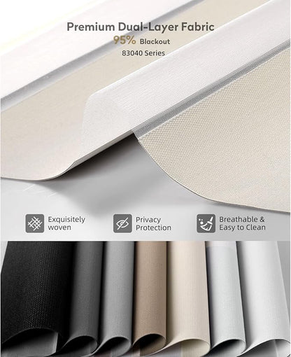 ACMEART Motorized Zebra Blinds,Smart APP & Remote Control 95% Blackout Shades,Compatible with Alexa,Custom Size Electric Window Blinds for Bedroom/Home/Office (Cream Beige)