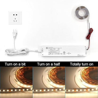 VST 60W LED Power Supply, 100V-240V AC to 12V DC Low Voltage Transformer with JST Ports, Cabinet Light Power Adapter, ETL Certified, White