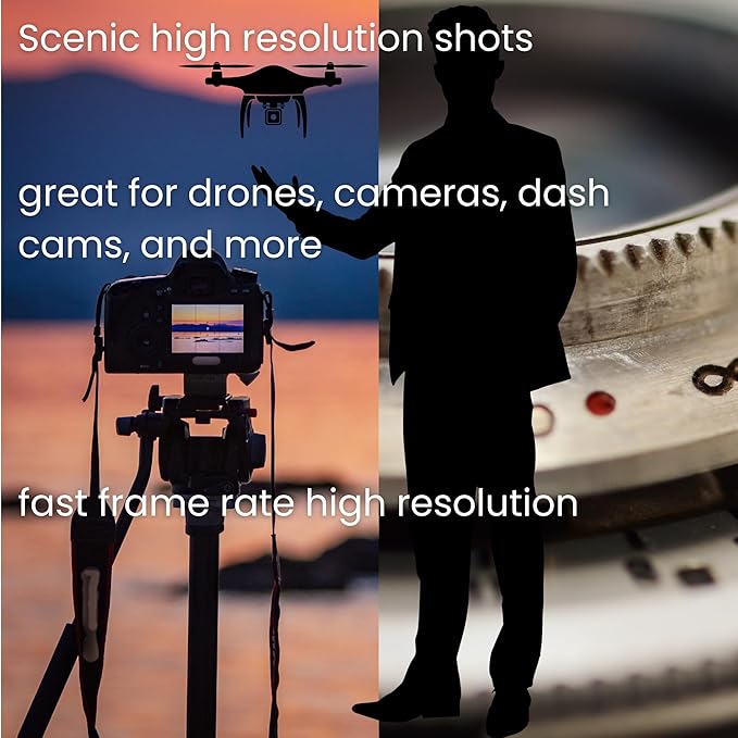 1 x 256GB Micro SD Card with Adapter, V30, A2, U3, UHS-I, C10 | 4k Drones, Dash Cams, Security Cameras, Phones, Cameras