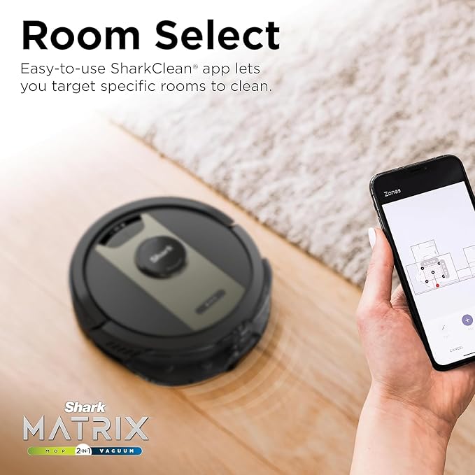 SHARK Shark RV2410WD IQ 2-in-1 Robot Vacuum & Mop with Matrix Clean & Sonic Mopping, Perfect for Pet Hair, Carpets, Hard Floors, Compatible with Alexa, Black/Gold, No Self-Empty Base (Renewed)