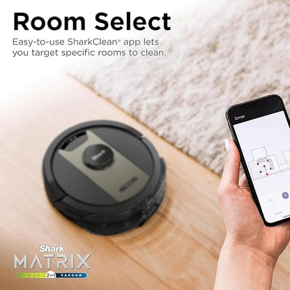 SHARK Shark RV2410WD IQ 2-in-1 Robot Vacuum & Mop with Matrix Clean & Sonic Mopping, Perfect for Pet Hair, Carpets, Hard Floors, Compatible with Alexa, Black/Gold, No Self-Empty Base (Renewed)