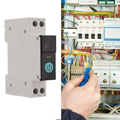 Din Rail Circuit Breaker Smart Switch Mobile Phone Remote Control 3 Timing Modes Function for Household Appliances Suitable for Smart Home(10A)