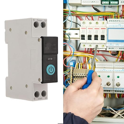 Din Rail Circuit Breaker Smart Switch Mobile Phone Remote Control 3 Timing Modes Function for Household Appliances Suitable for Smart Home(10A)