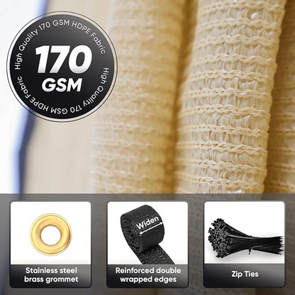 5'X88' Customized Fence Privacy Screen with 90% Blockage Cover Cloth for Pool Yard Patio Sand