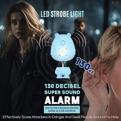 Rechargeable Personal Alarm for Women – 130dB Loud Emergency Alarm Keychain with Strobe Light, Self-Defense Safety Alarm with Low Battery Alert for Women, Kids & Seniors