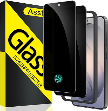 Asstar 2 Pack for Samsung Galaxy S26 Privacy Screen Protector, 25° Anti Spy 9H Tempered Glass for S26, Fingerprint Unlock Support, Full Coverage, Case Friendly, Easy Install, Anti-Scratch